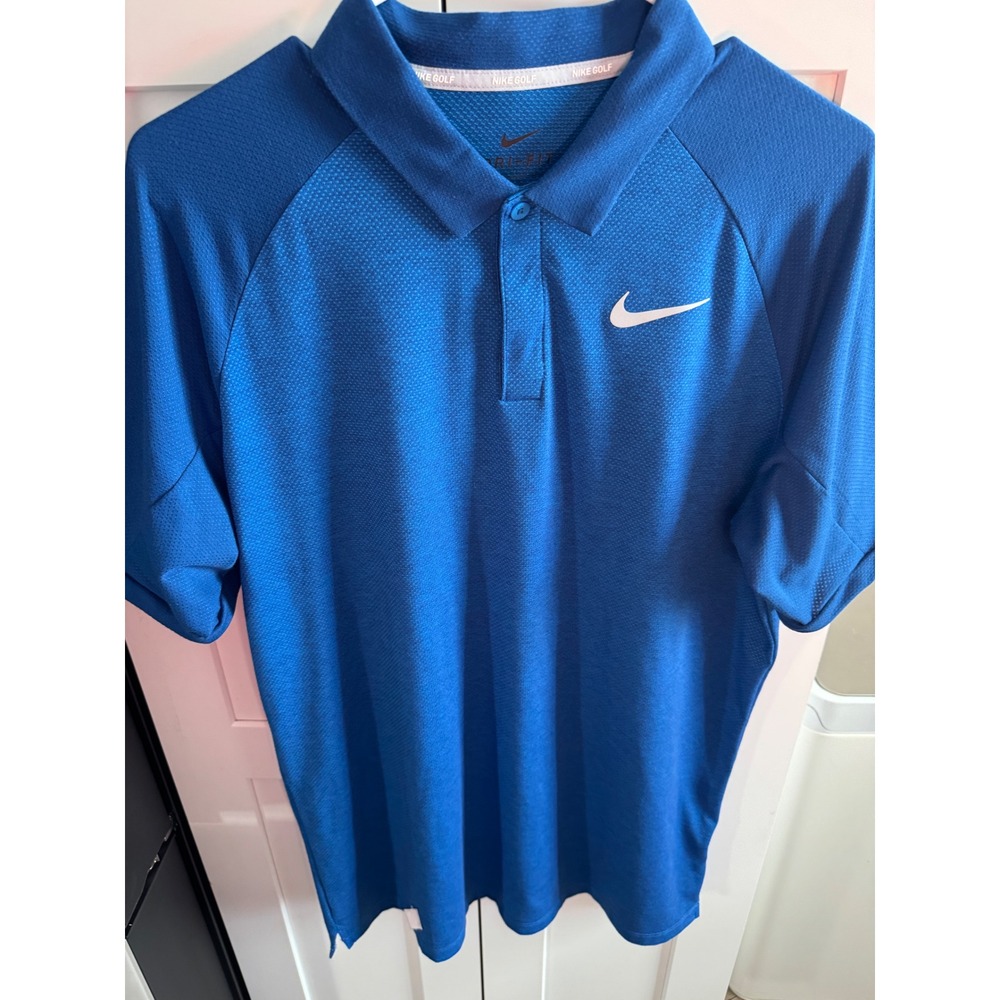 Nike Golf Dri Fit Men's Blue Polo‎ Shirt Size Medium